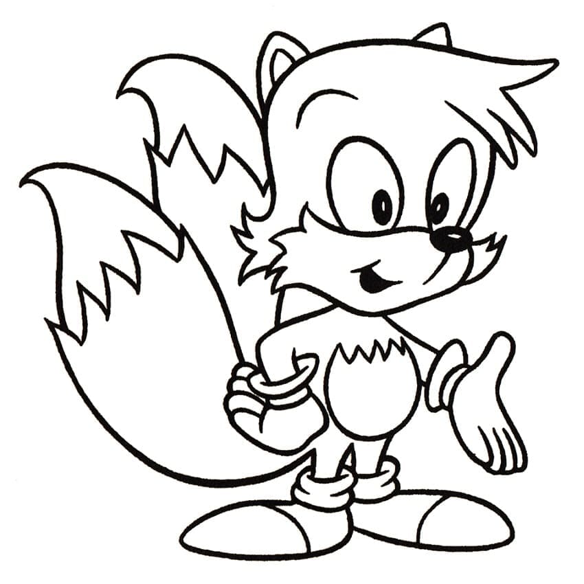 Desenho de Tails Imprimivel para Crianças para Colorir