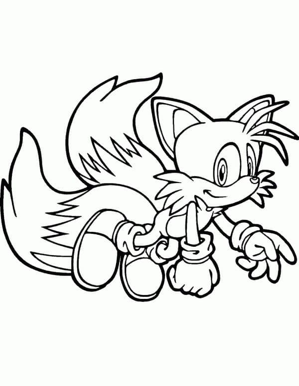 Desenho de Tails Imprimivel para Colorir