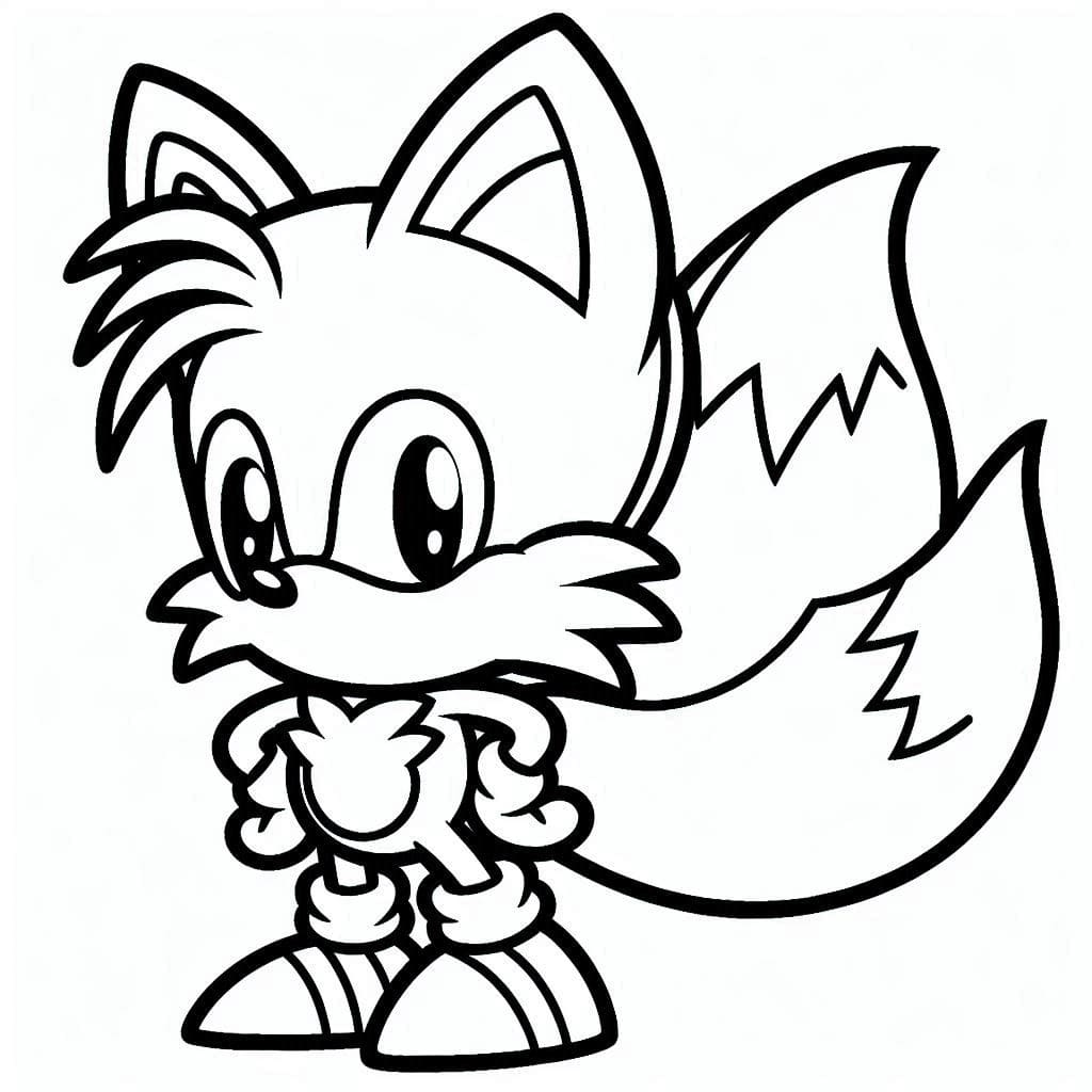 Desenho de Tails Kawaii para Colorir