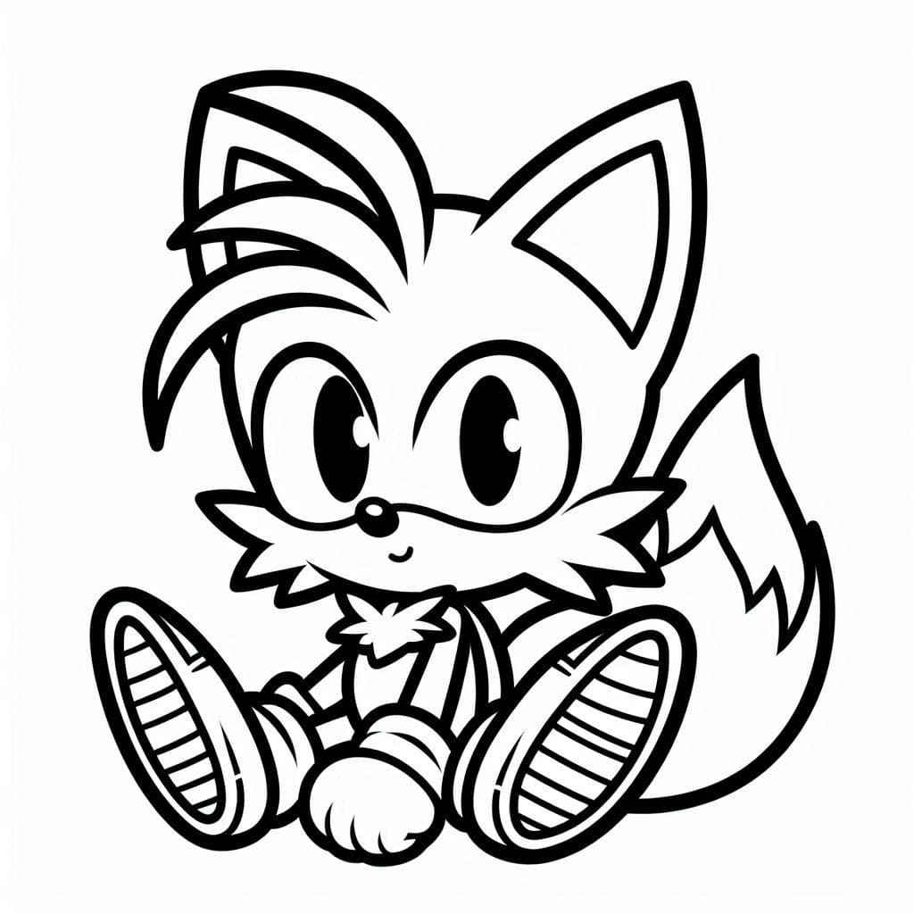 Desenho de Tails Muito Feliz para Colorir