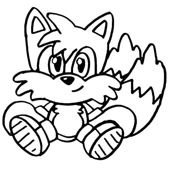 Desenho de Tails Muito Fofo para Colorir
