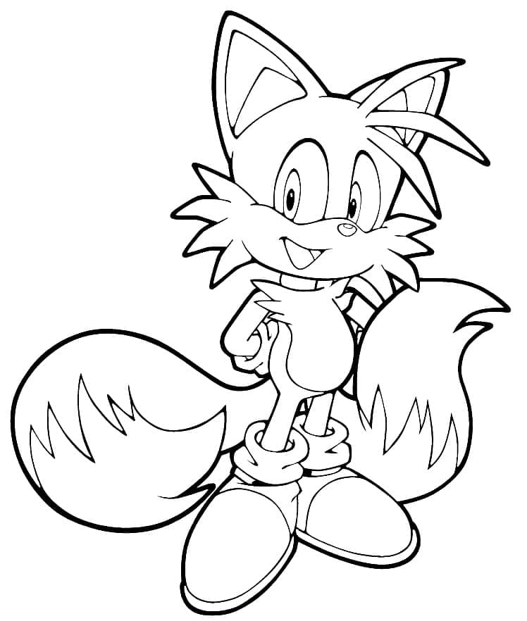 Desenho de Tails para Crianças de 1 Ano para Colorir