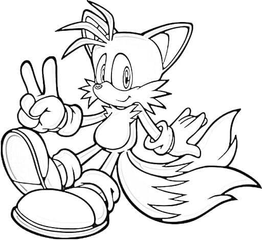 Desenho de Tails para Crianças de 3 Ano para Colorir
