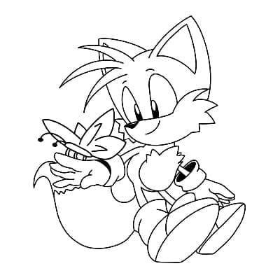Desenho de Tails para Crianças de 4 Ano para Colorir