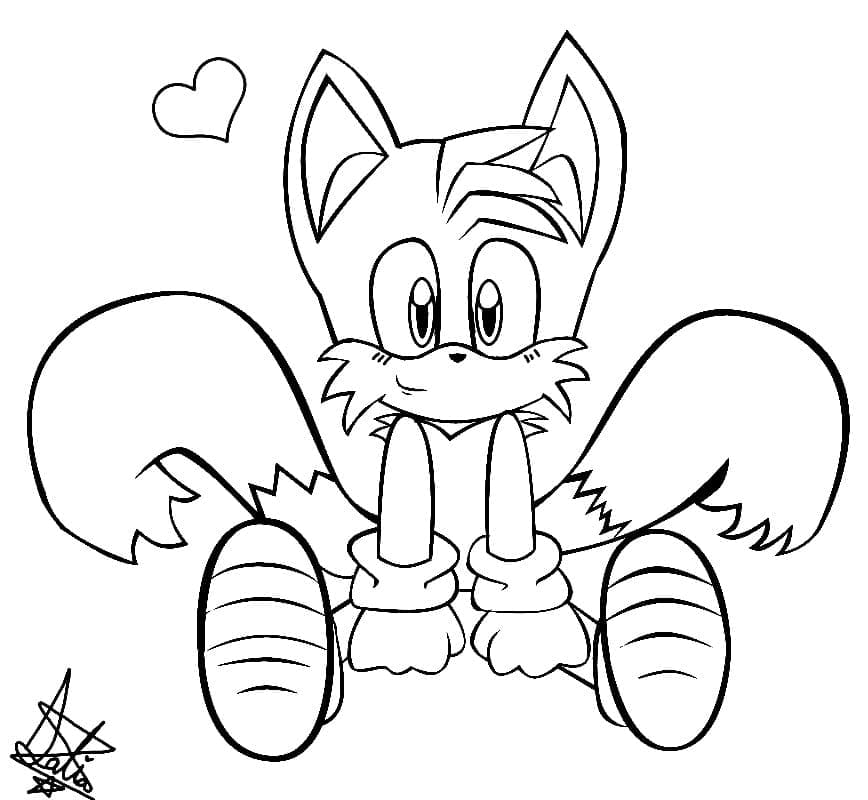 Desenho de Tails para Crianças de 5 Ano para Colorir