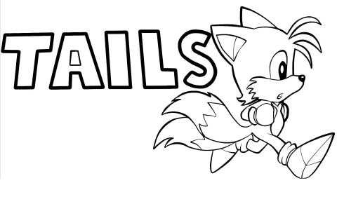 Desenho de Tails Sonic grátis para Colorir