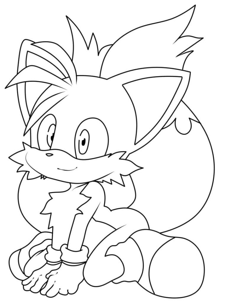 Desenho de Tails Sonic Imprimivel para Colorir