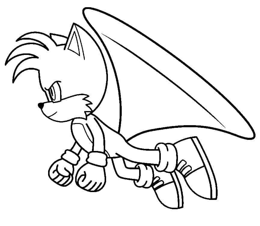 Desenho de Tails Sonic Incrível para Colorir