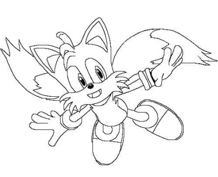 Desenho de Tails Sonic para crianças para Colorir