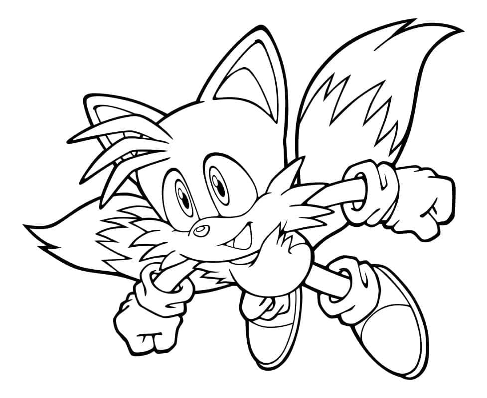 Desenho de Tails Sonic para Colorir