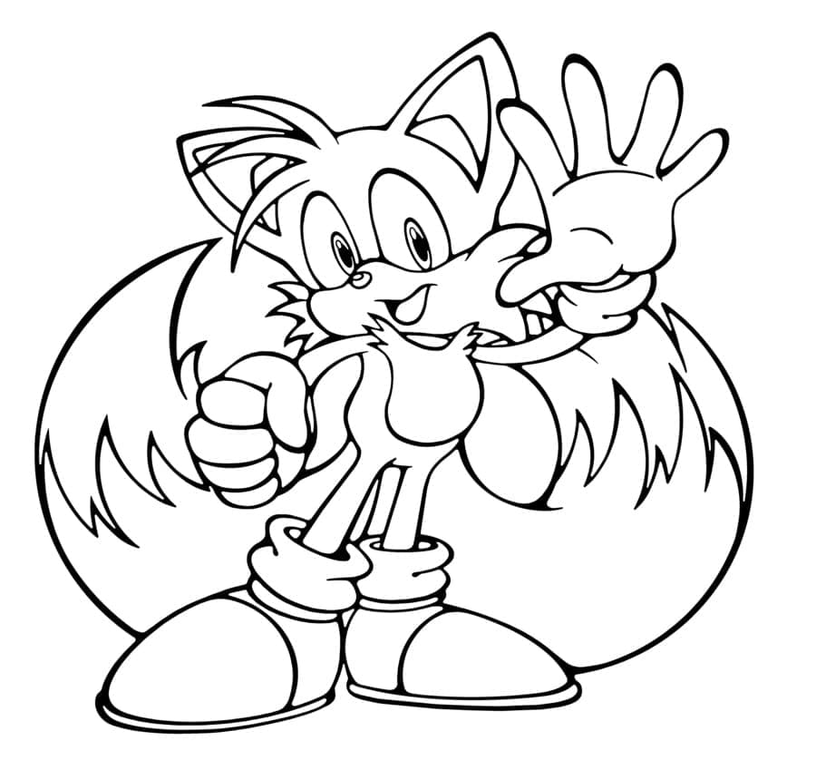 Desenho de Tails Sorrindo para Colorir