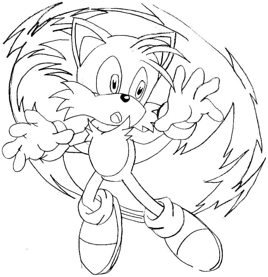 Desenho de Tails de Sonic para Colorir