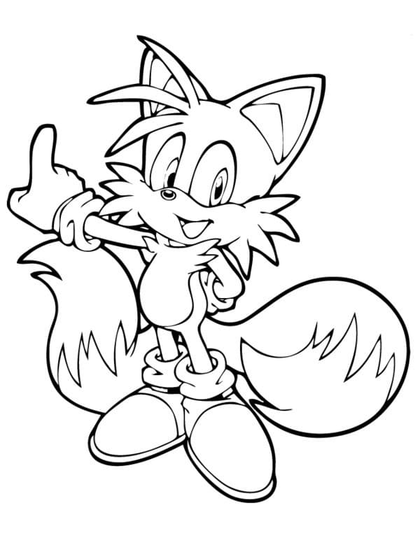 Desenho Miles Tails de Sonic para Colorir