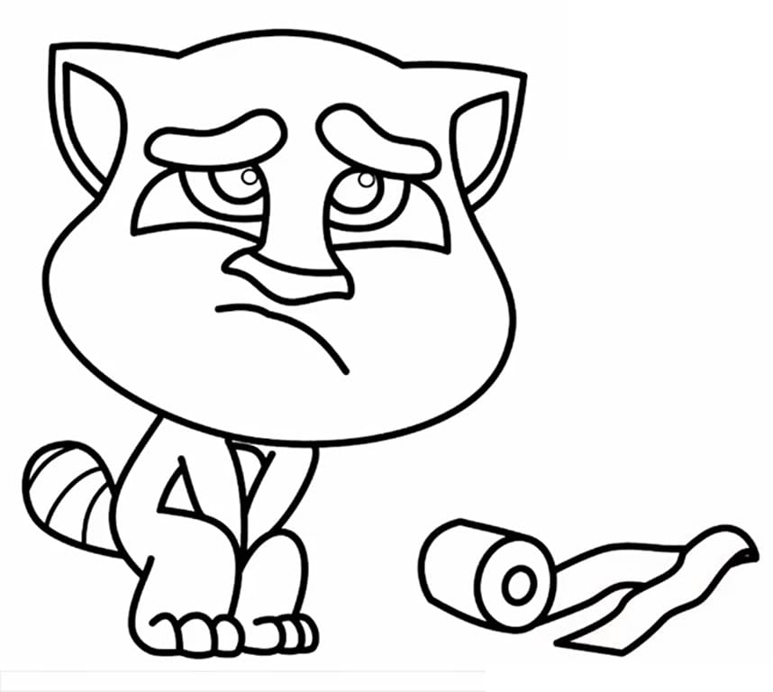 Desenho de Talking Tom Download para Imprimir e Colorir