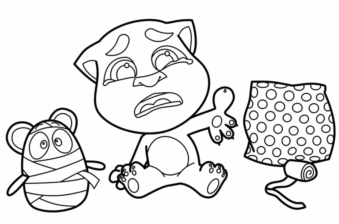 Desenho de Talking Tom Grátis para Imprimir e Colorir