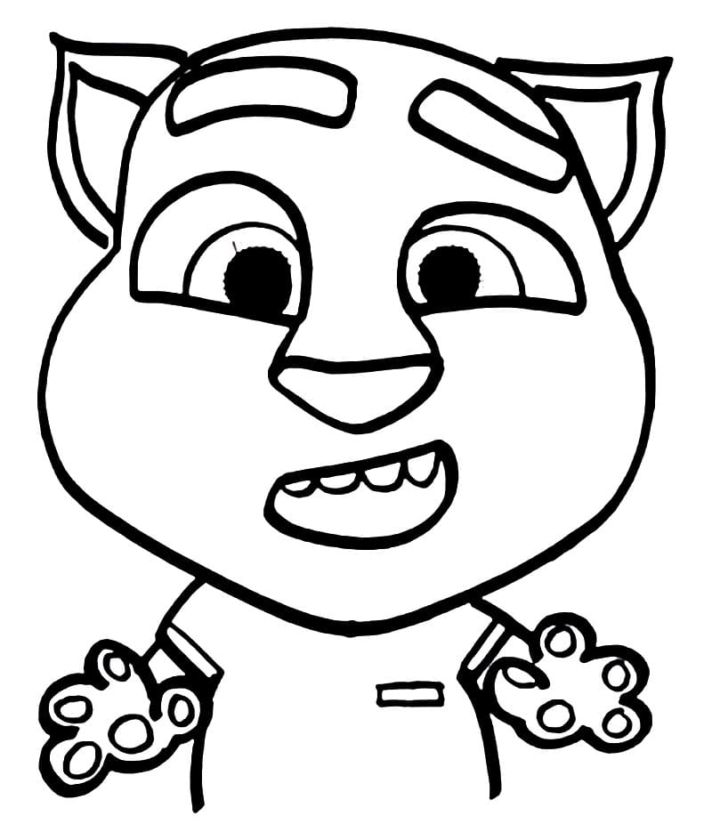 Desenho de Talking Tom Imprimivel para Imprimir e Colorir