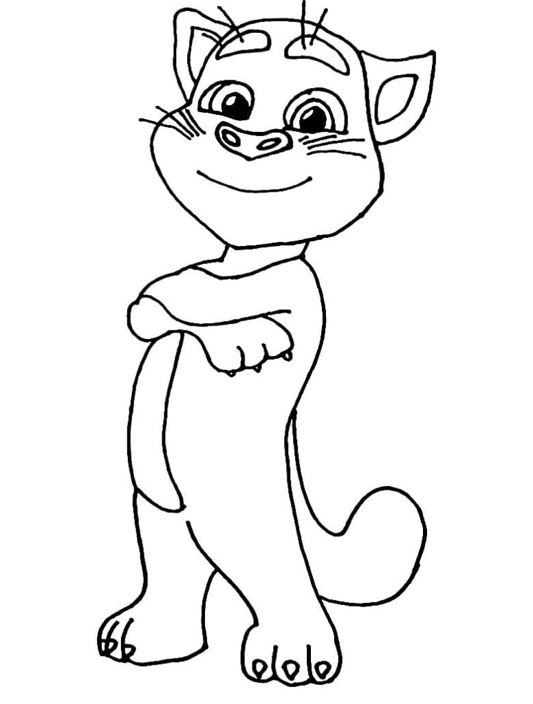 Desenho de Talking Tom para Colorir Imprimivel