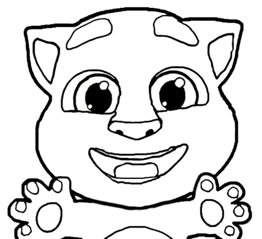 Desenho de Talking Tom para Colorir Pdf Grátis