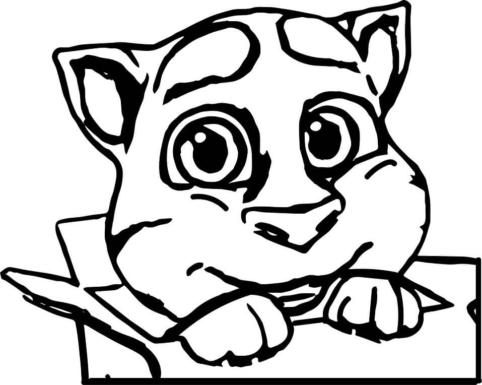 Desenho de Talking Tom Pdf para Colorir Grátis