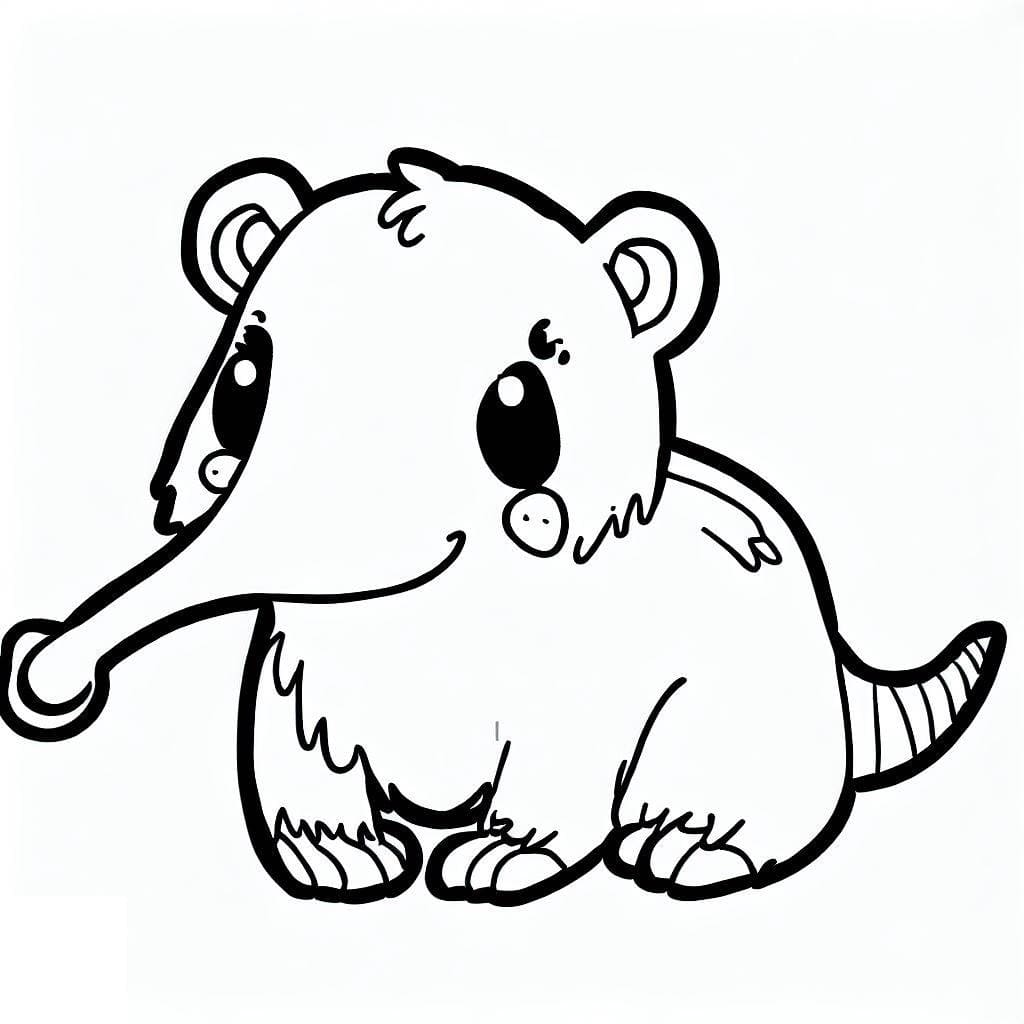 Desenho de Bebê Tamanduá para Colorir