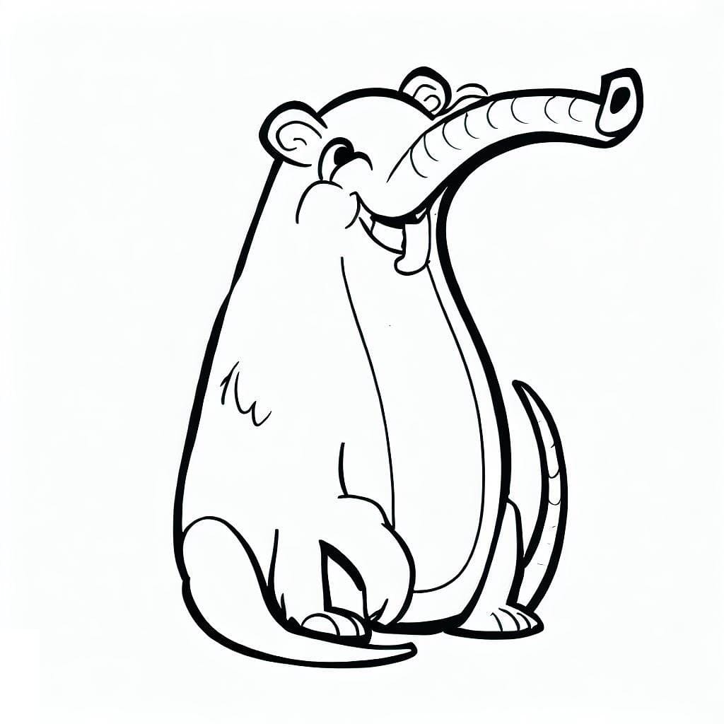 Desenho de Tamanduá Muito Engraçado para Colorir
