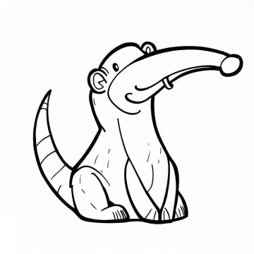 Desenho de tamanduá Sorridente para Colorir