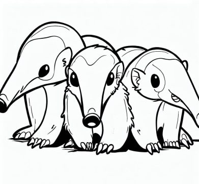 Desenho de tamanduás para Colorir