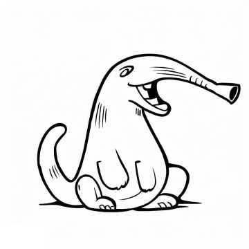 Desenho de Um tamanduá engraçado para Colorir