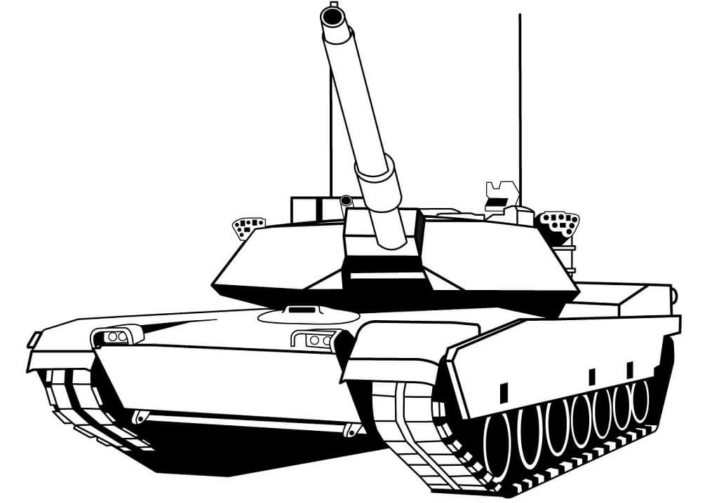 Desenho de Tanque de Combatê Download para Imprimir e Colorir