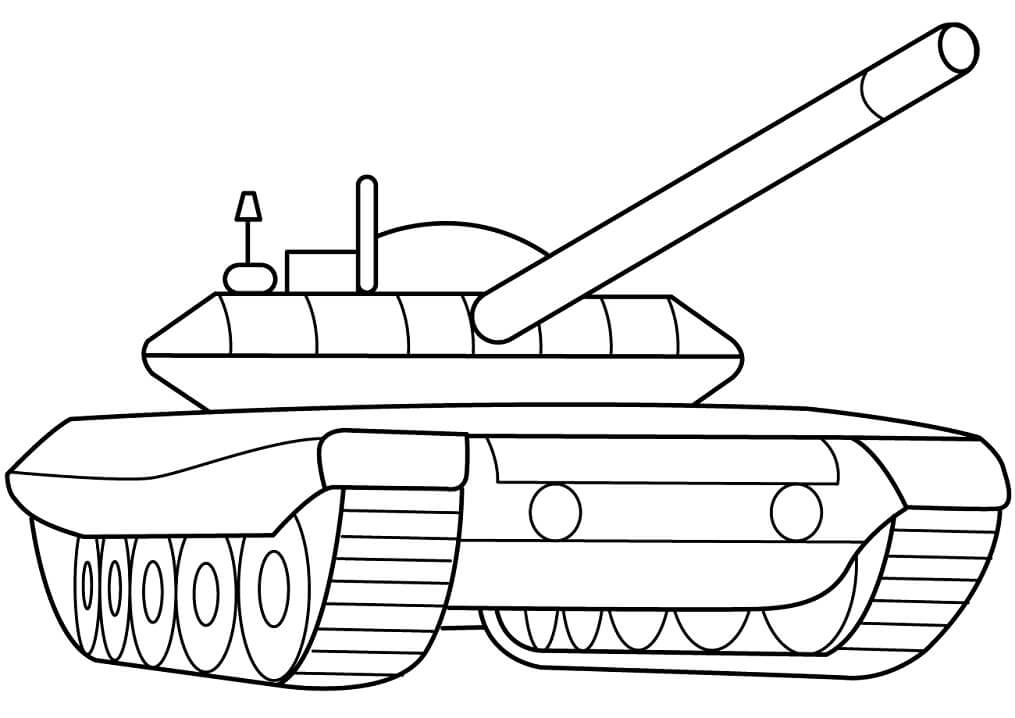 Desenho de Tanque de Combatê Imprimivel para Imprimir e Colorir