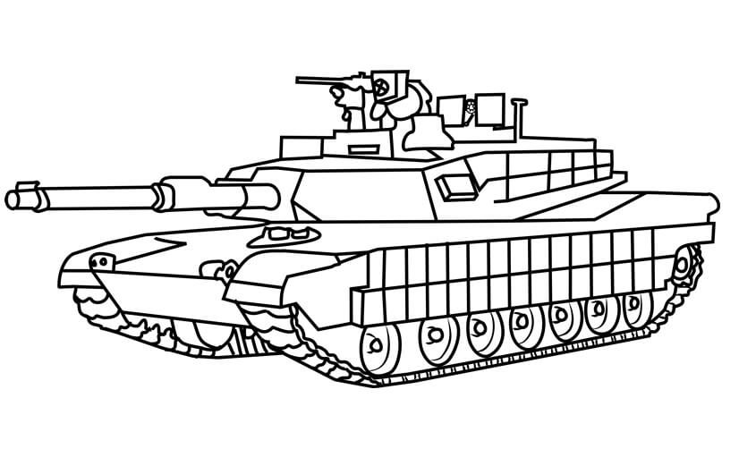 Desenho de Tanque de Combatê para Colorir Grátis Download