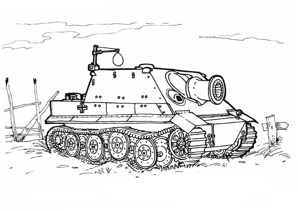 Desenho de Tanque de Guerra Download para Colorir