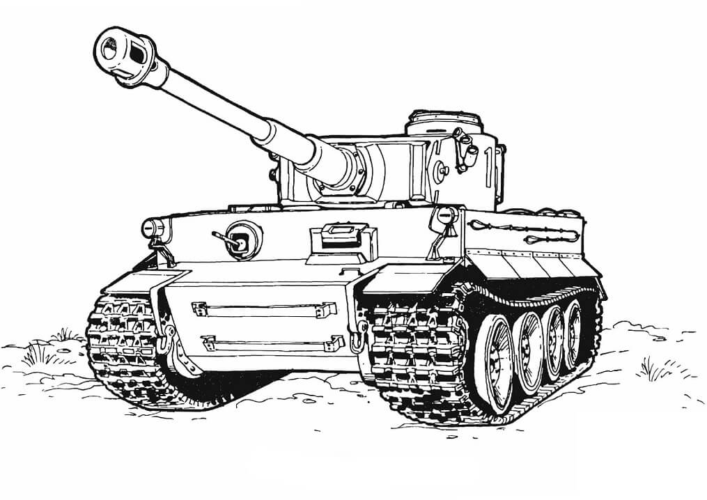 Desenho de Tanque de Guerra Imprimivel Pdf para Colorir