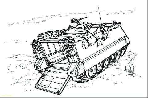 Desenho de Tanque de Guerra Pdf para Colorir
