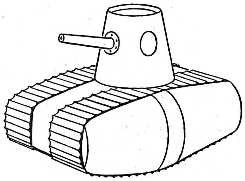 Desenho de Tanque Militar Grátis Pdf para Colorir
