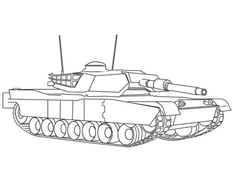 Desenho de Tanque Militar para Colorir Imprimível