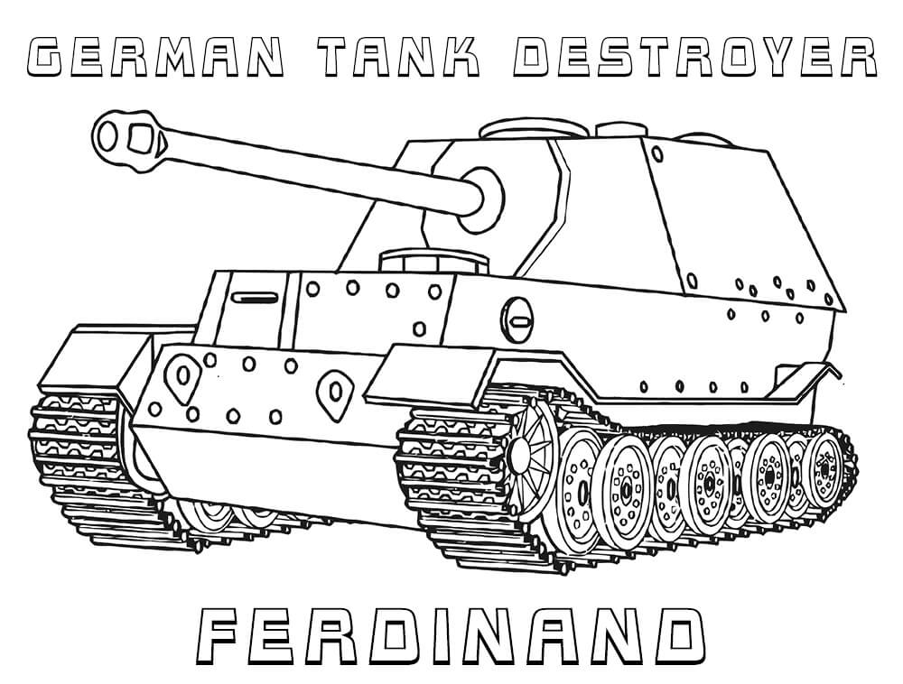 Desenho de Tanque Militar para Colorir Pdf Grátis