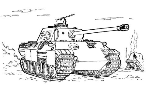 Desenho de Tanque Militar para Pintar Pdf grátis