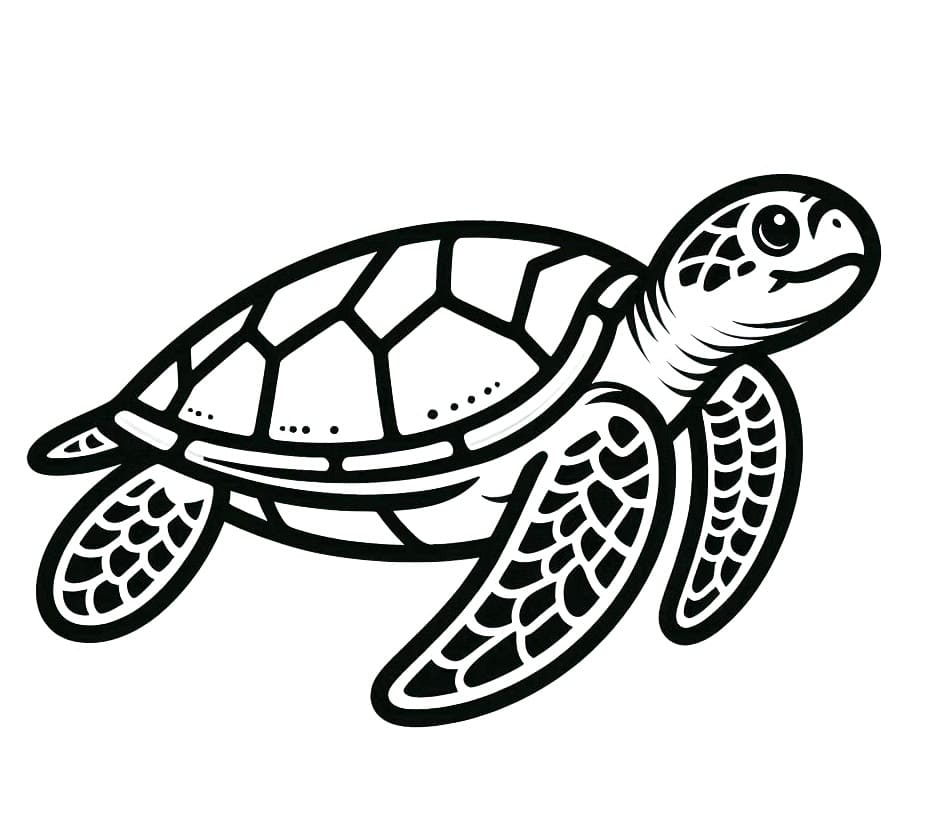 Desenho de Foto de Tartaruga Marinha para Colorir