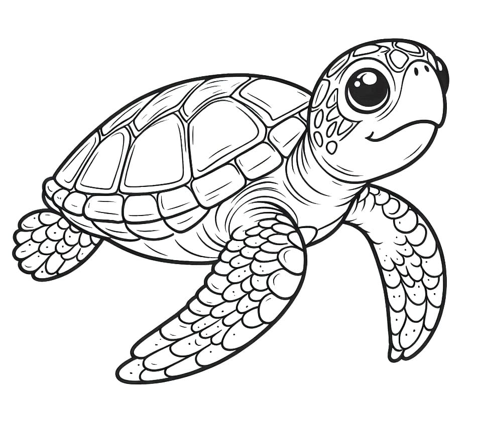 Desenho de Imagem de Tartaruga Marinha para Colorir