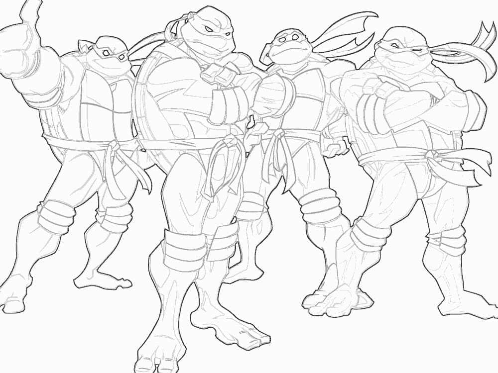 Desenho de Foto de Tartarugas Ninja para Colorir