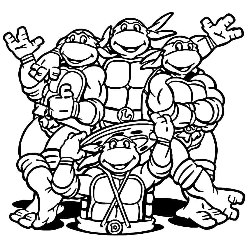 Desenho de Imprimivel Tartarugas Ninja para Colorir