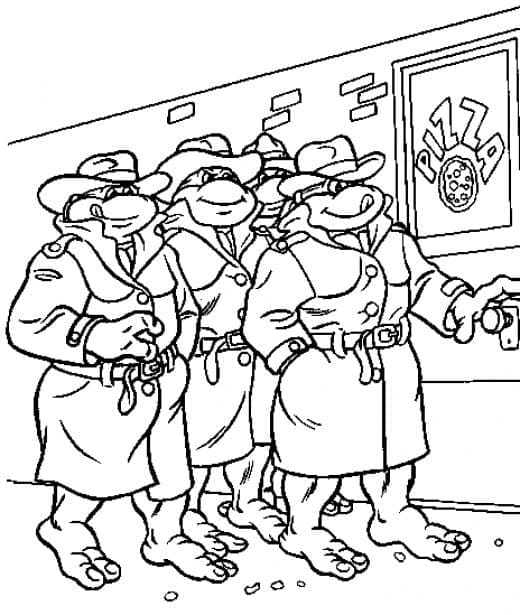 Desenho de Personagens de Tartarugas Ninja para Colorir
