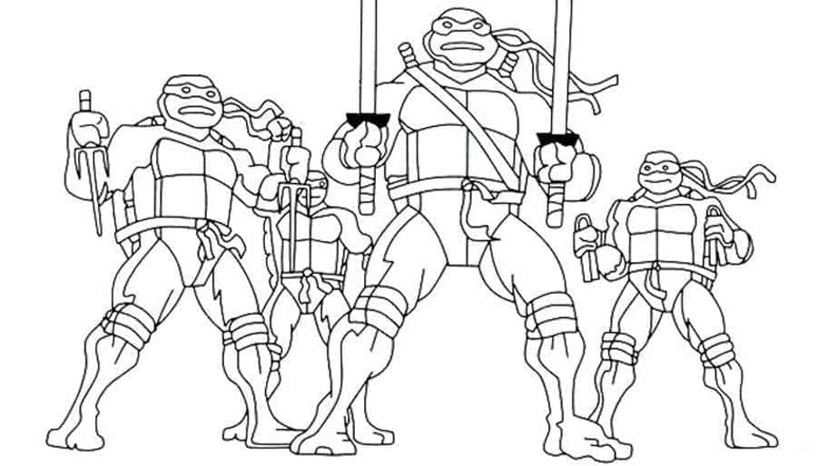 Desenho de Tartarugas Ninja 1 para Colorir