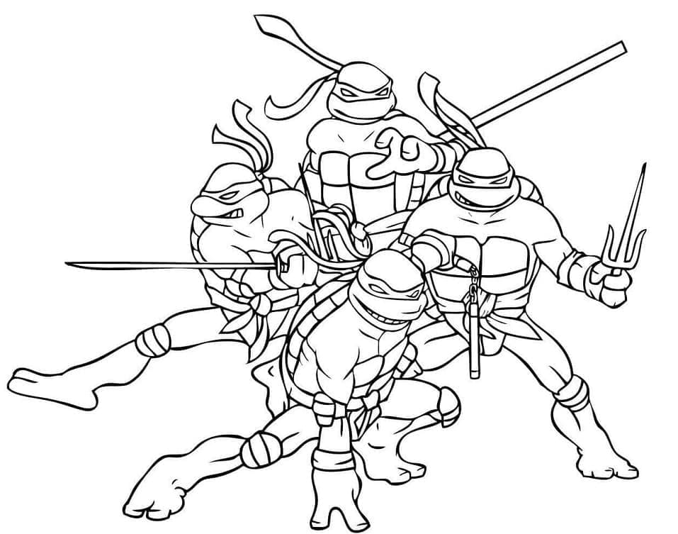 Desenho de Tartarugas Ninja 3 para Colorir