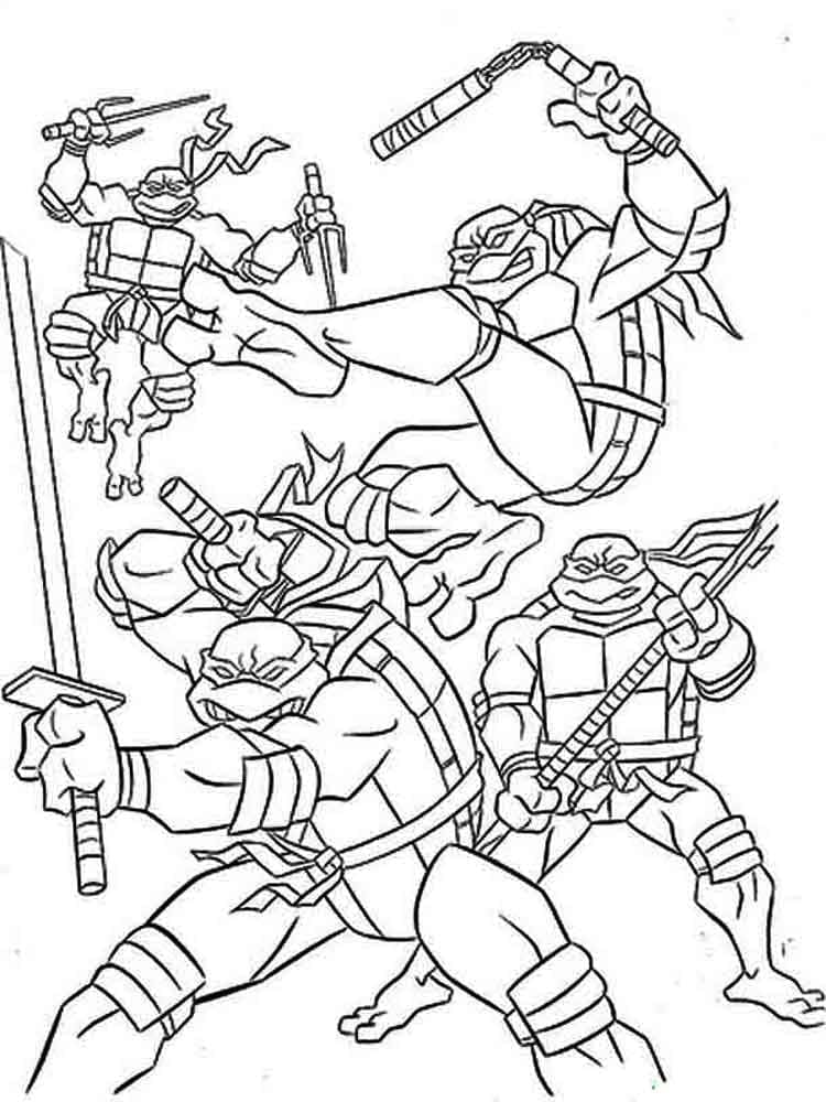 Desenho de Tartarugas Ninja Muito Incríveis para Colorir