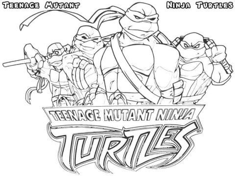 Desenho de Tartarugas Ninja para crianças para Colorir