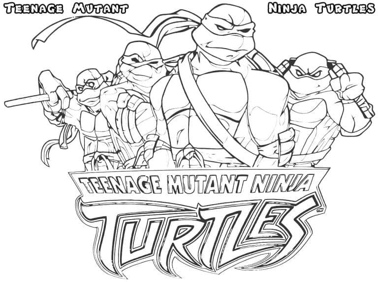 Desenho de Tartarugas Ninja para Crianças para Colorir