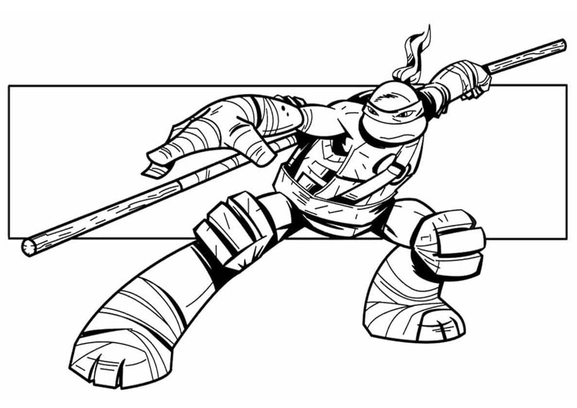 Baixar Desenho de Donatello Tartarugas Ninja Imprimivel para Colorir A4