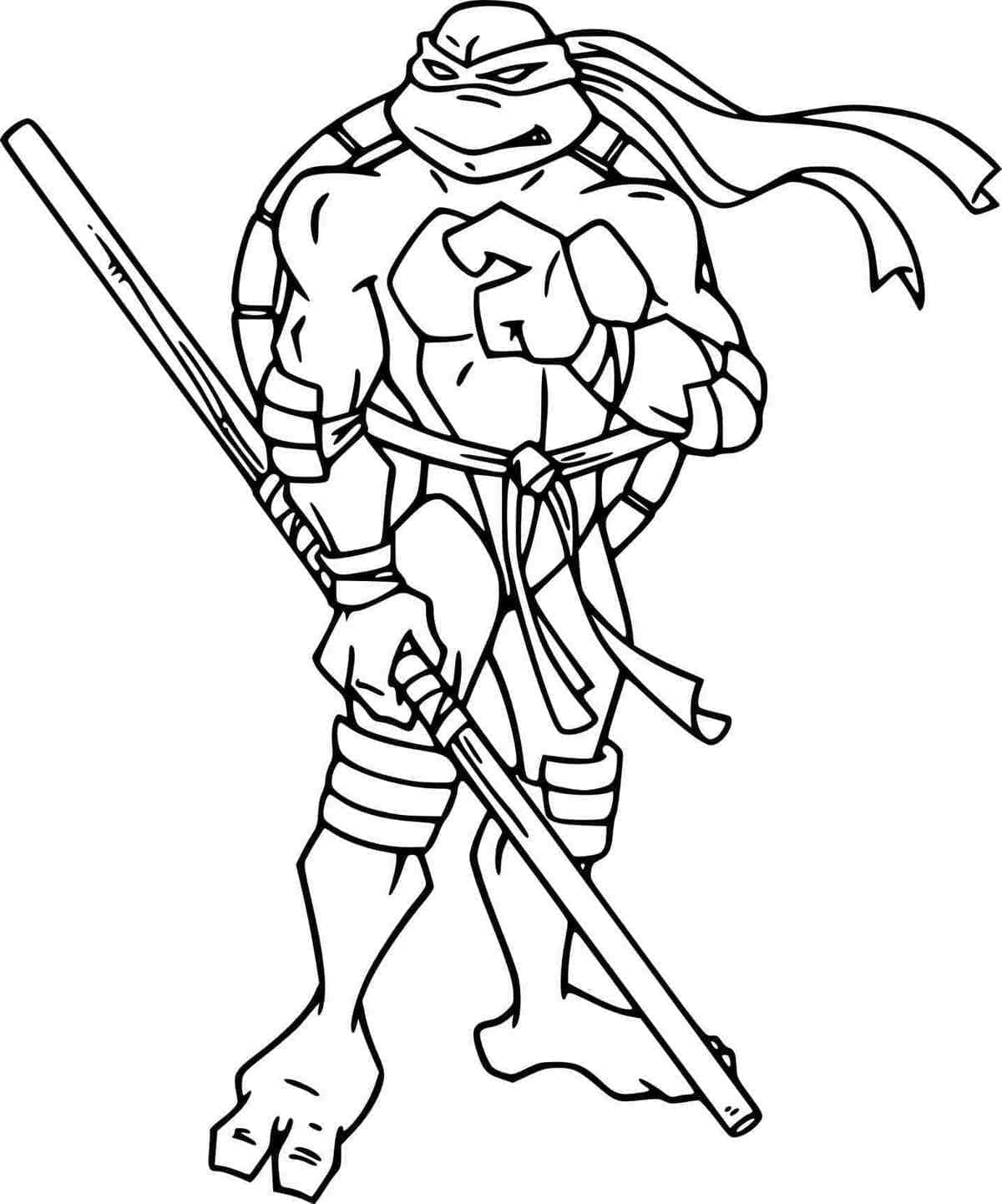 Desenho de Donatello Tartarugas Ninja Download para Colorir